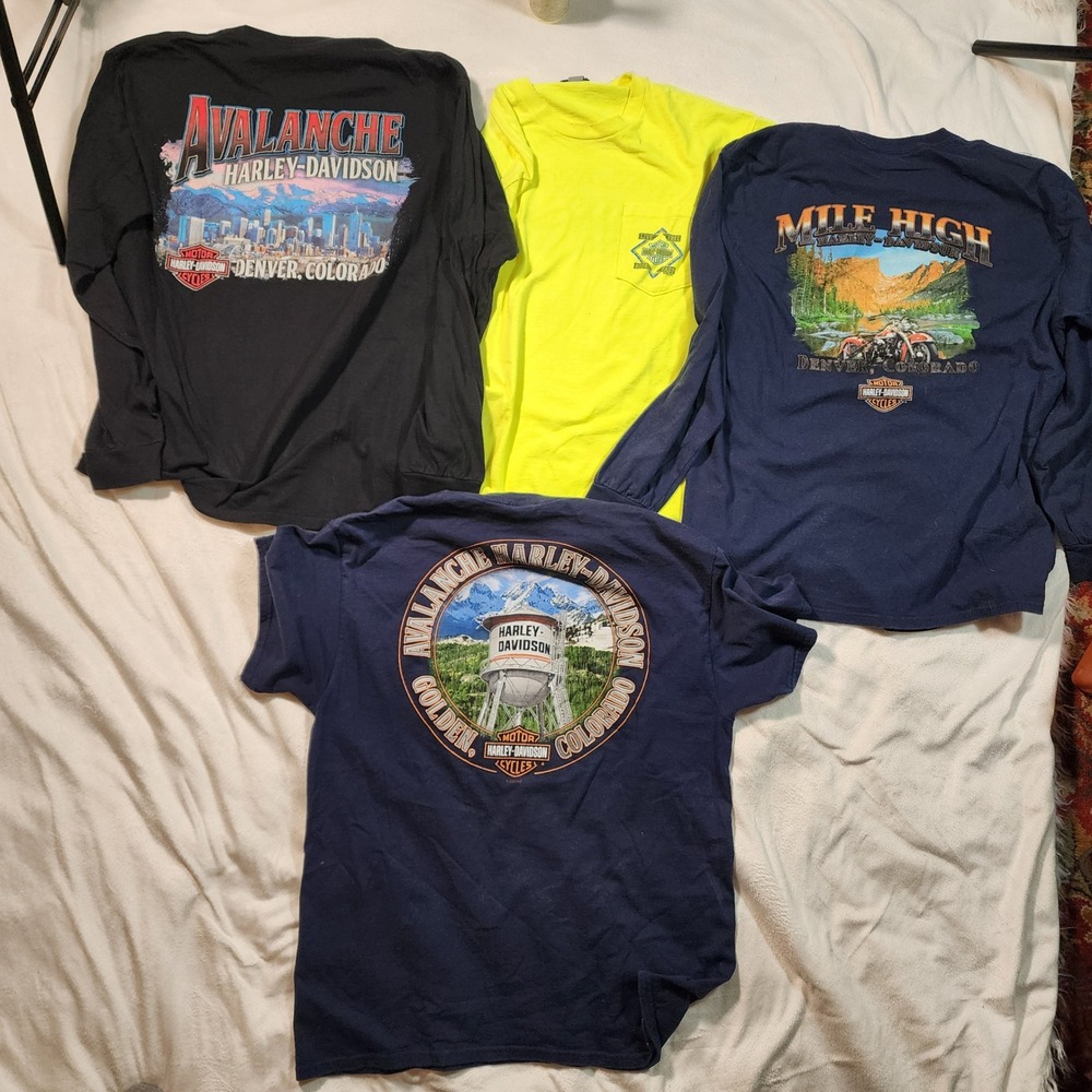 Harley-Davidson Colorado T-Shirt Bundle Denver Golden Avalanche Mile High 4pk